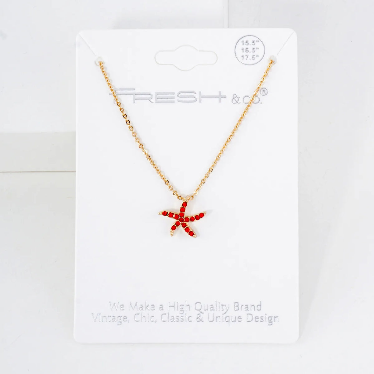 Sea-Life Crystal-Pave 11mm Starfish Pendant Necklace