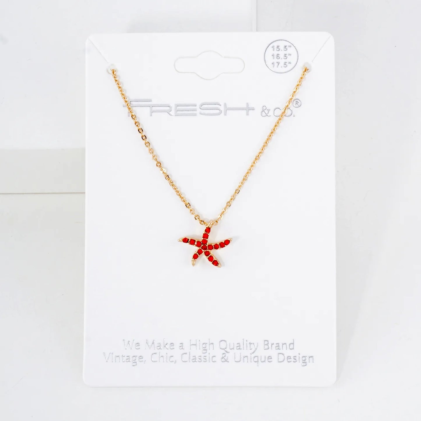 Sea-Life Crystal-Pave 11mm Starfish Pendant Necklace