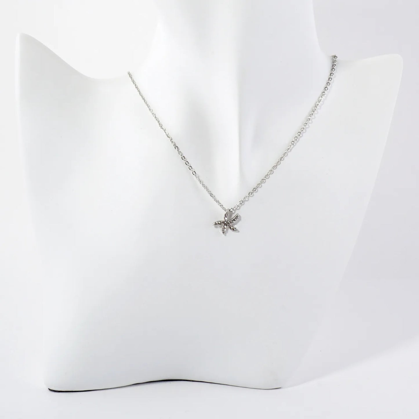 Sea-Life Crystal-Pave 11mm Starfish Pendant Necklace