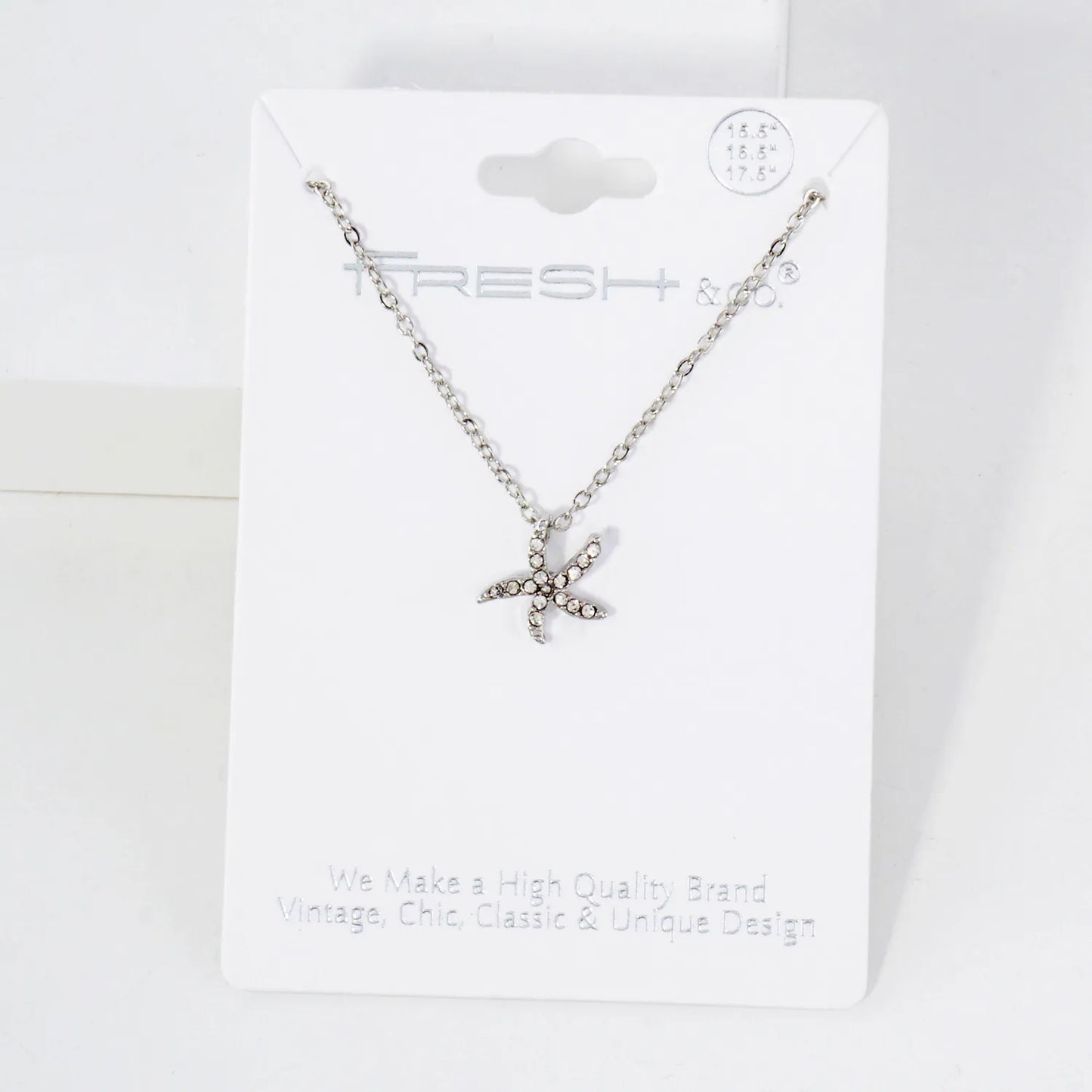 Sea-Life Crystal-Pave 11mm Starfish Pendant Necklace