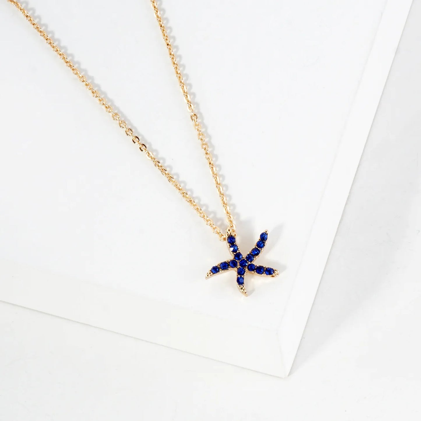 Sea-Life Crystal-Pave 11mm Starfish Pendant Necklace