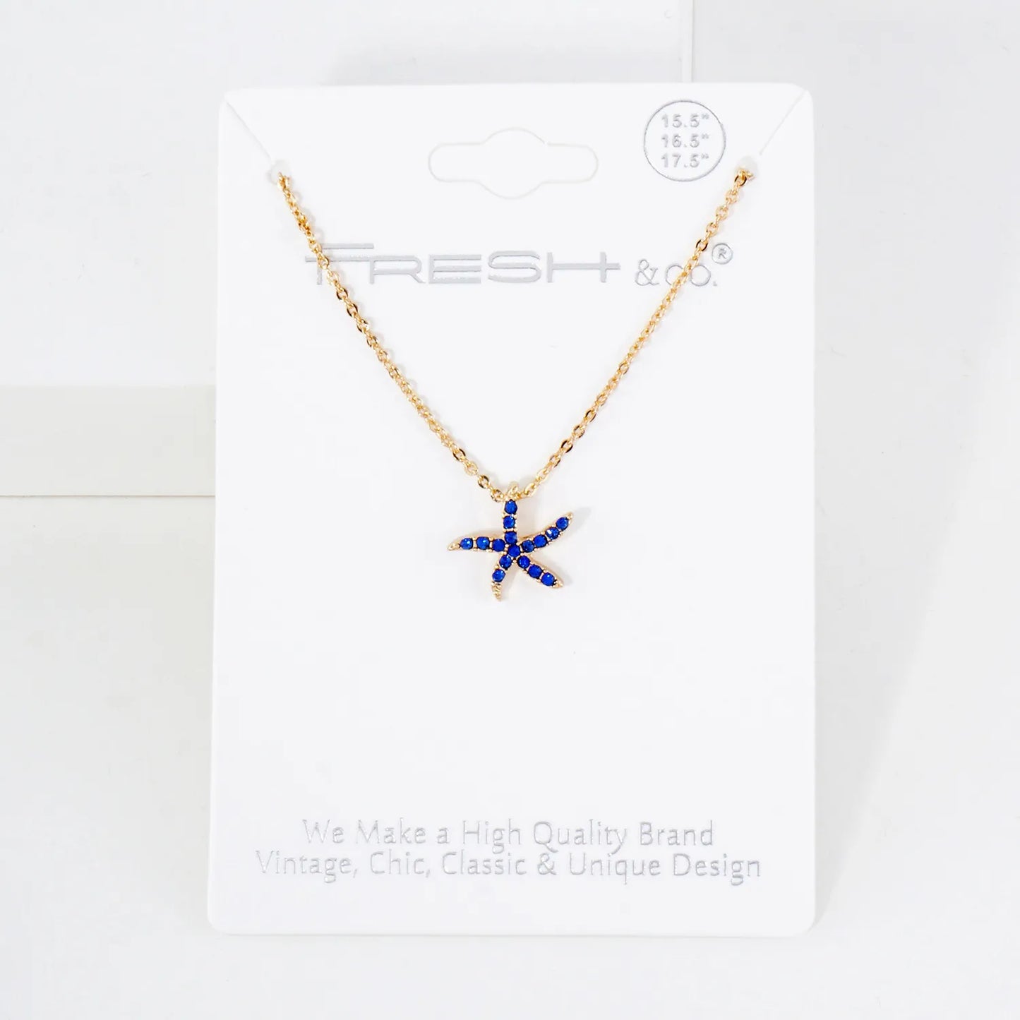 Sea-Life Crystal-Pave 11mm Starfish Pendant Necklace
