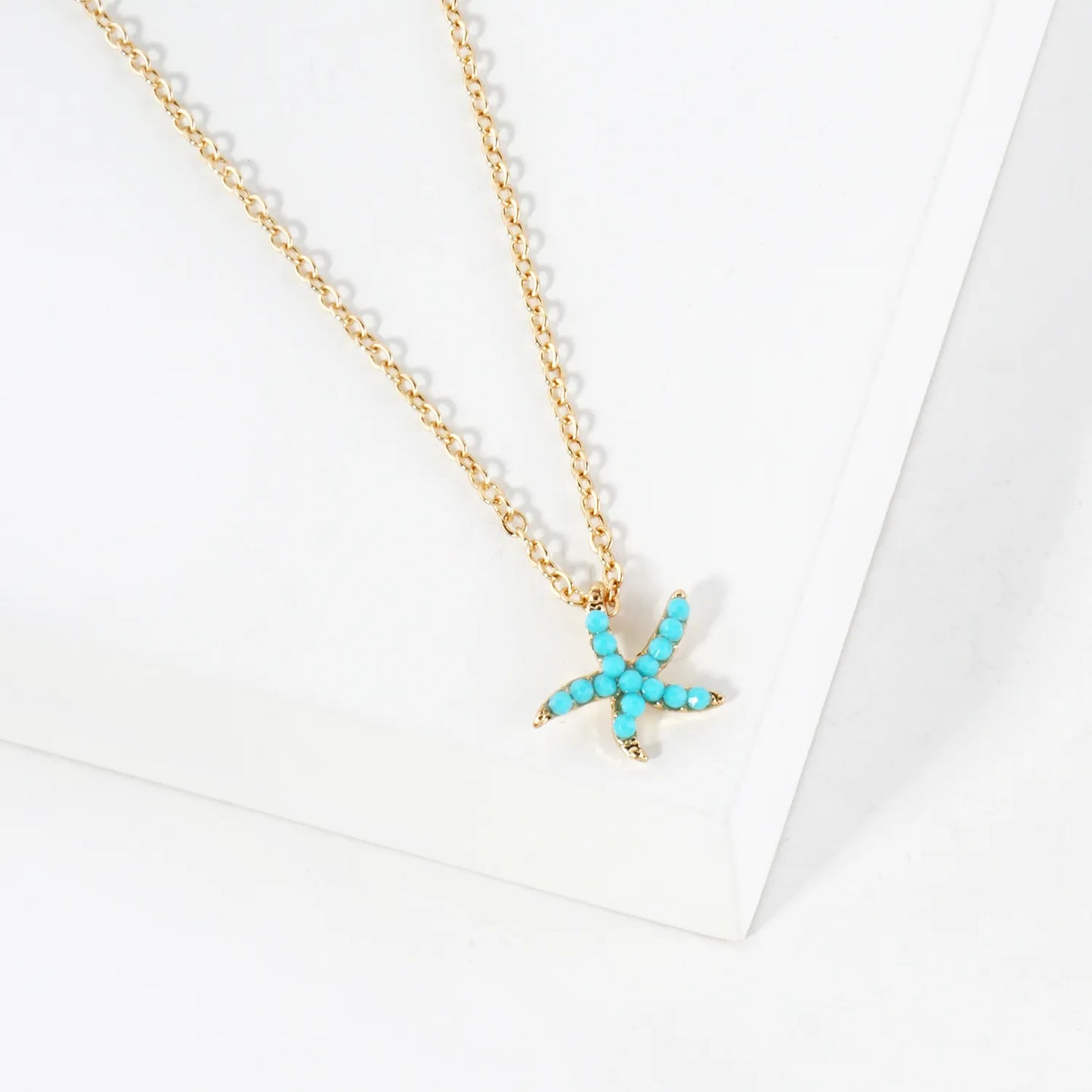 Sea-Life Crystal-Pave 11mm Starfish Pendant Necklace