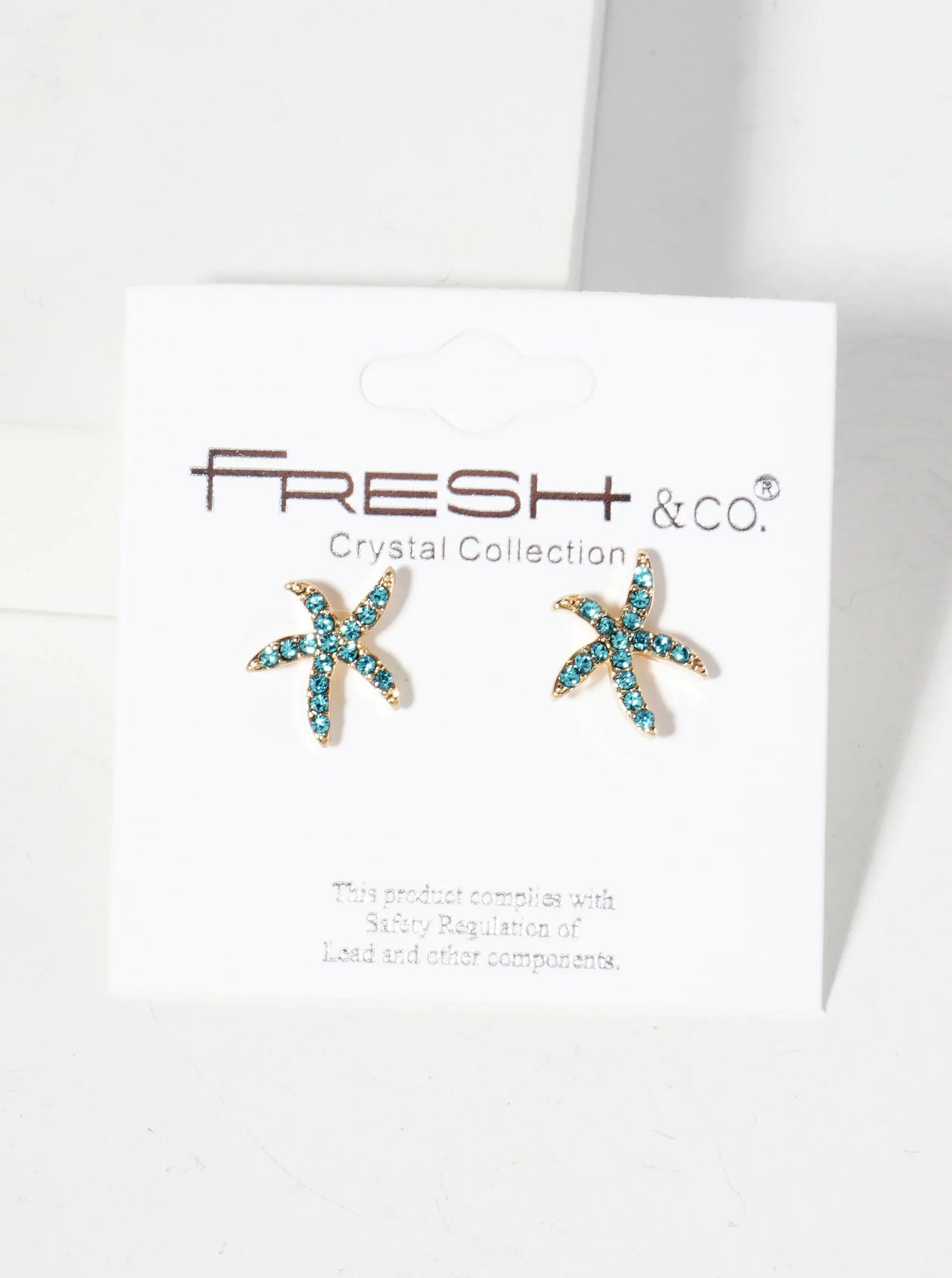 Sea-Life Crystal-Pave 13mm Starfish Stud Earrings