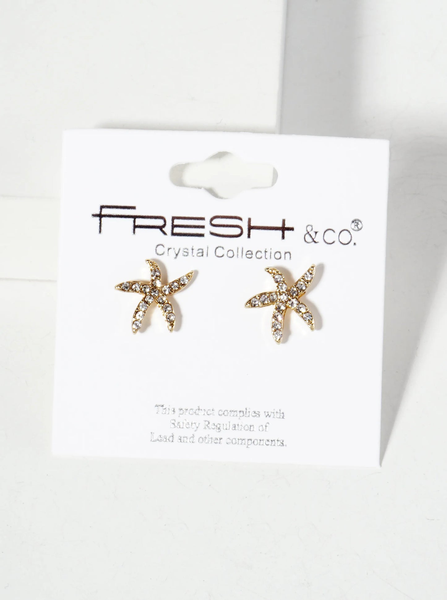 Sea-Life Crystal-Pave 13mm Starfish Stud Earrings