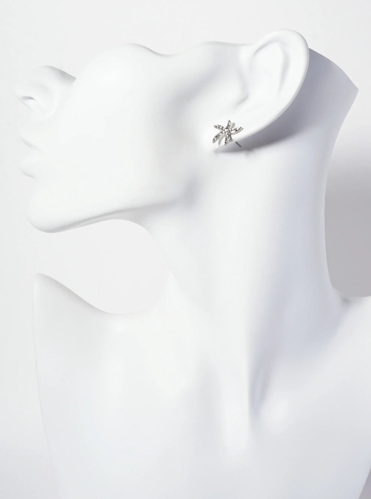 Sea-Life Crystal-Pave 13mm Starfish Stud Earrings
