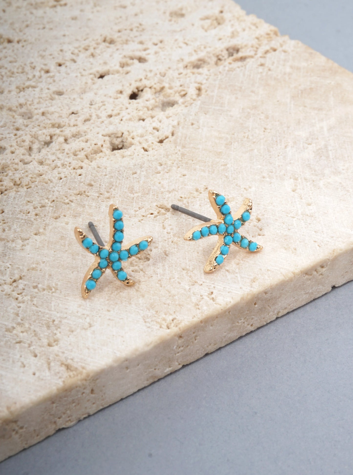 Sea-Life Crystal-Pave 13mm Starfish Stud Earrings