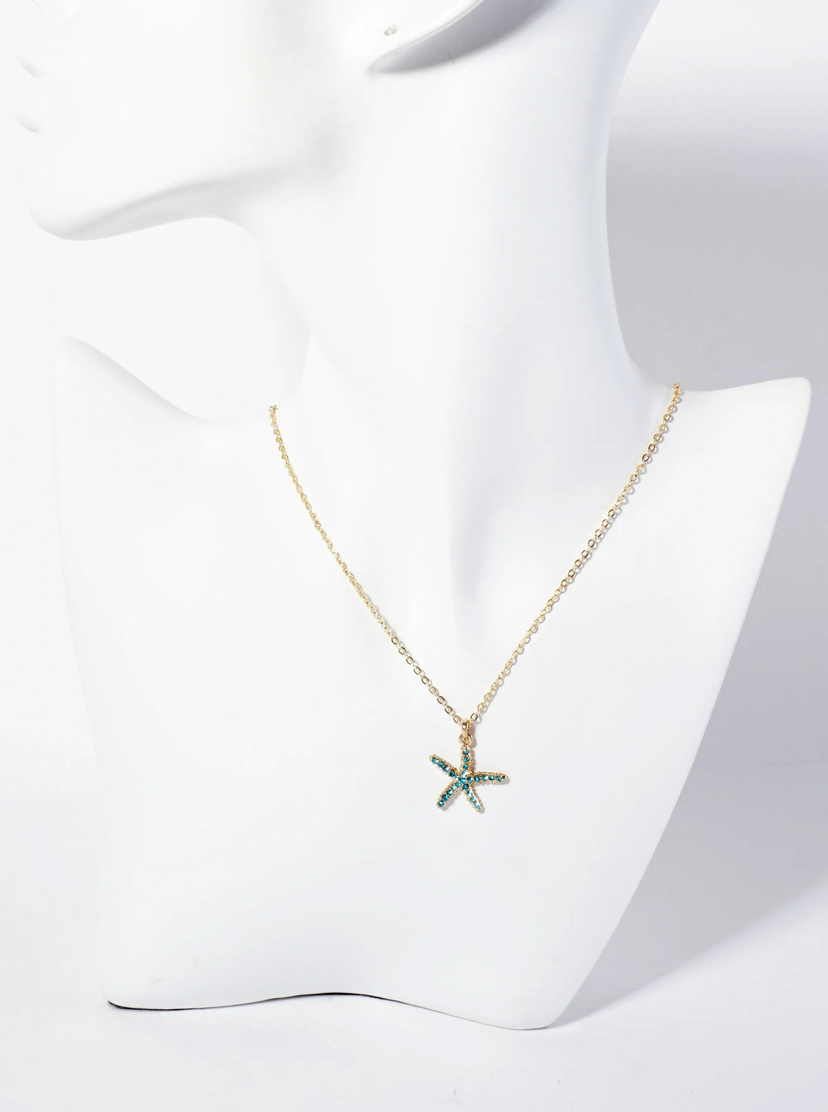 Sea-Life Crystal-Pave 20mm Starfish Pendant Necklace