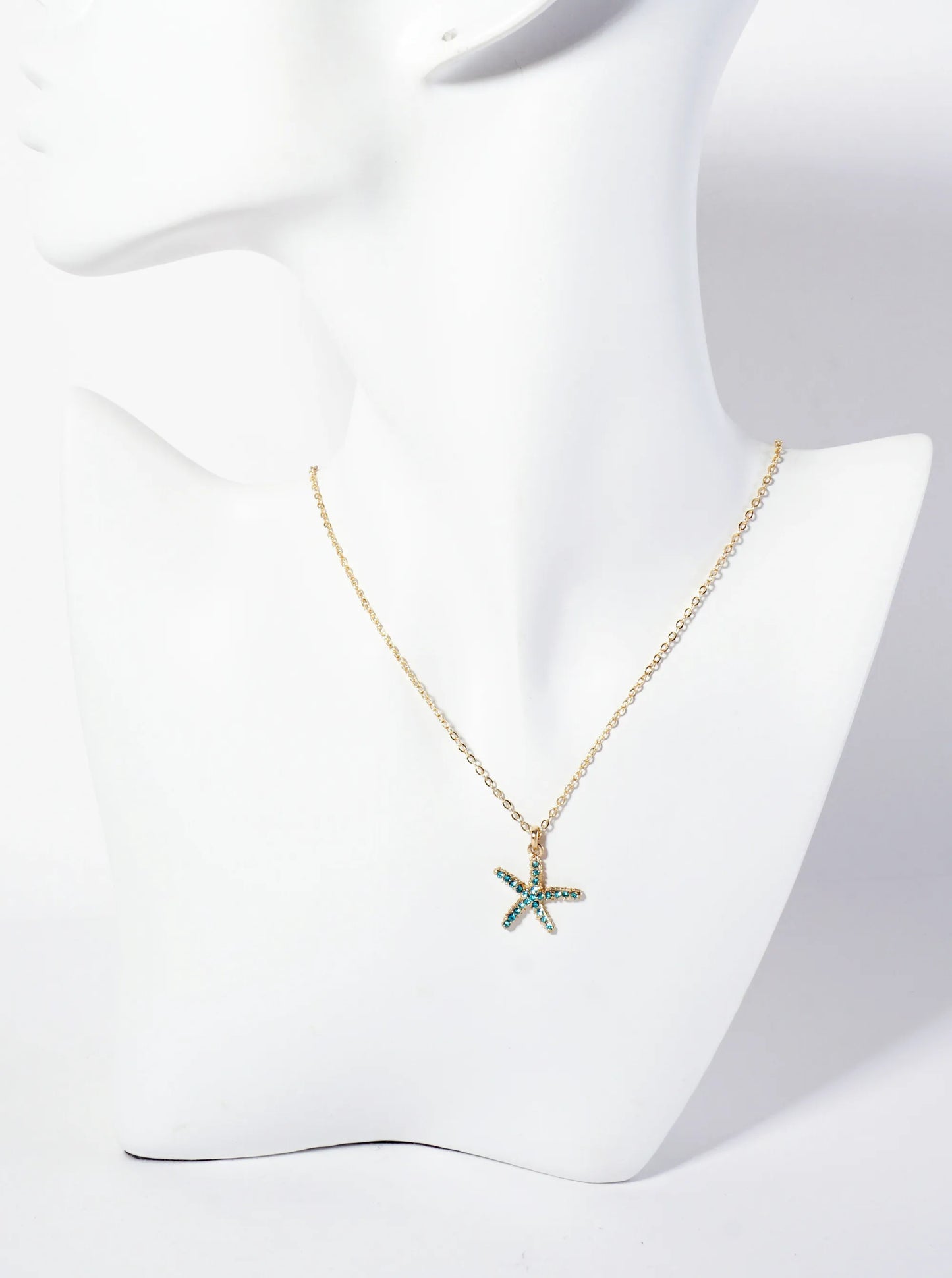 Sea-Life Crystal-Pave 20mm Starfish Pendant Necklace