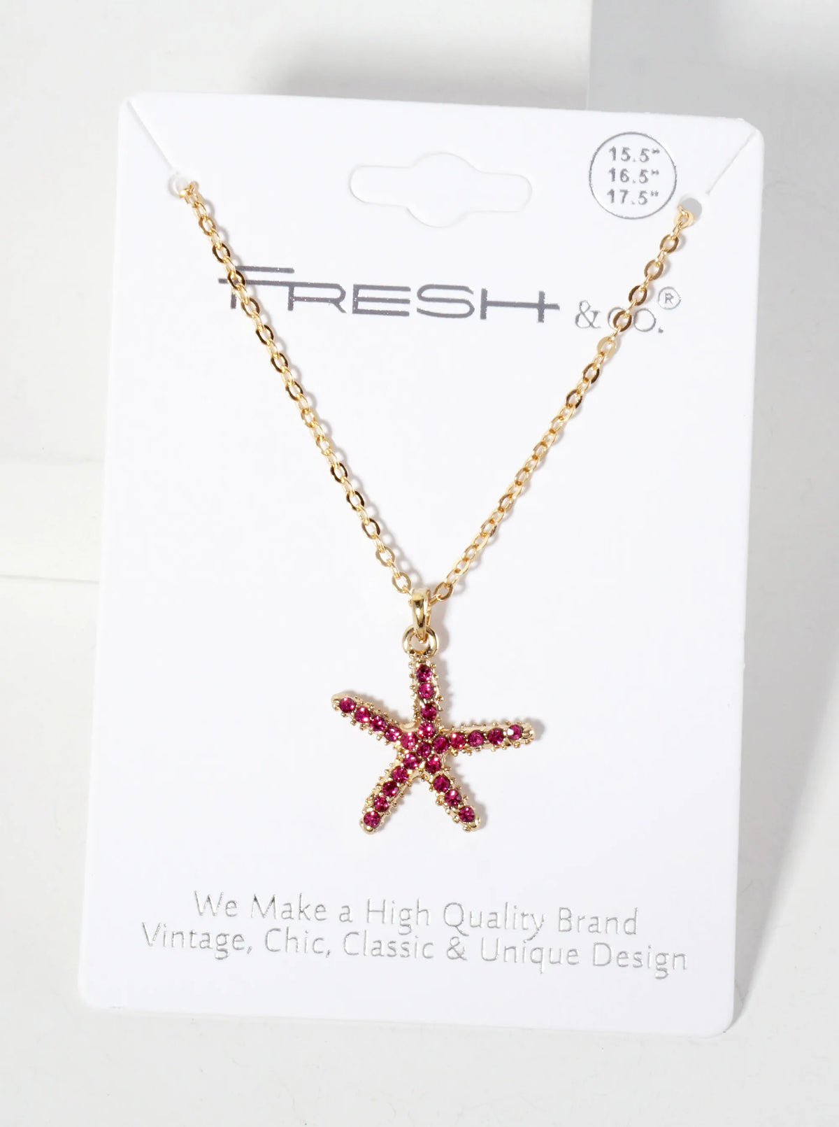 Sea-Life Crystal-Pave 20mm Starfish Pendant Necklace