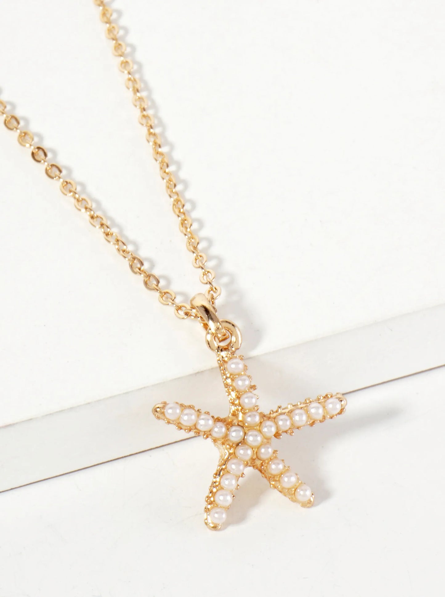 Sea-Life Crystal-Pave 20mm Starfish Pendant Necklace
