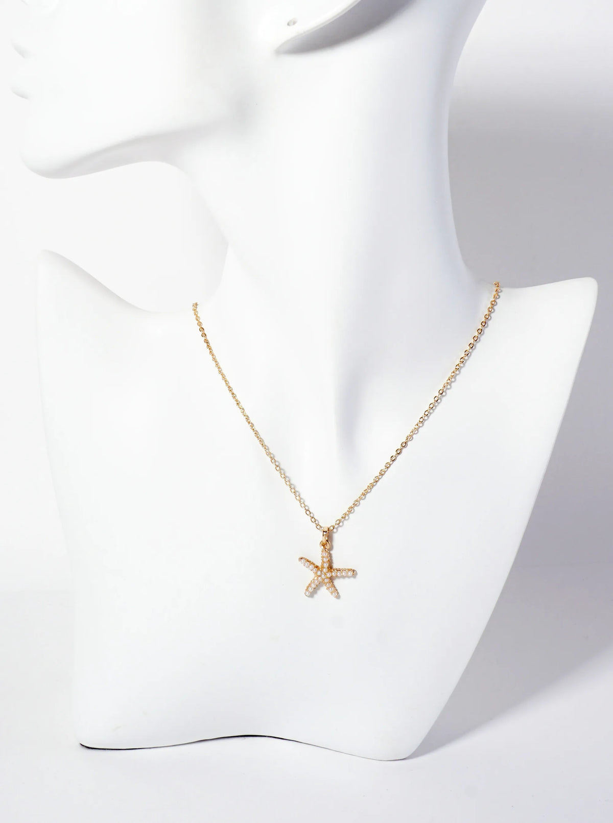 Sea-Life Crystal-Pave 20mm Starfish Pendant Necklace