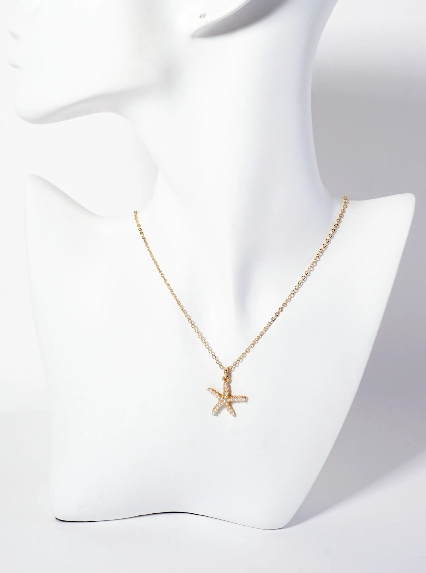 Sea-Life Crystal-Pave 20mm Starfish Pendant Necklace