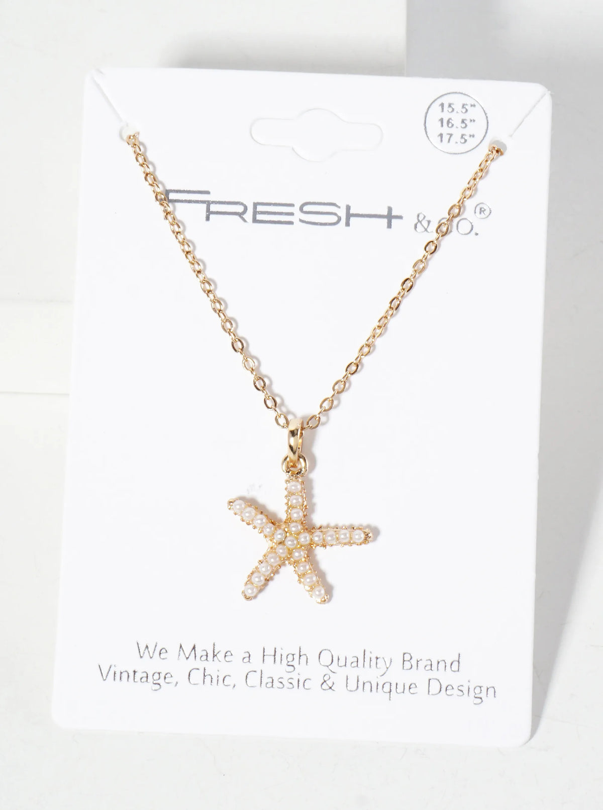 Sea-Life Crystal-Pave 20mm Starfish Pendant Necklace