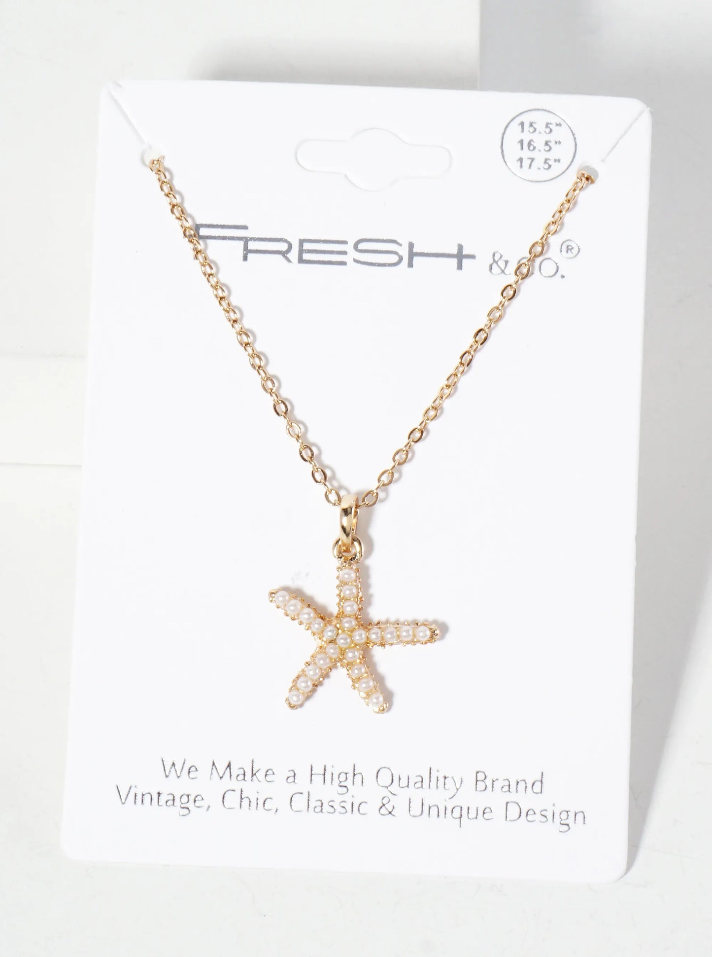 Sea-Life Crystal-Pave 20mm Starfish Pendant Necklace