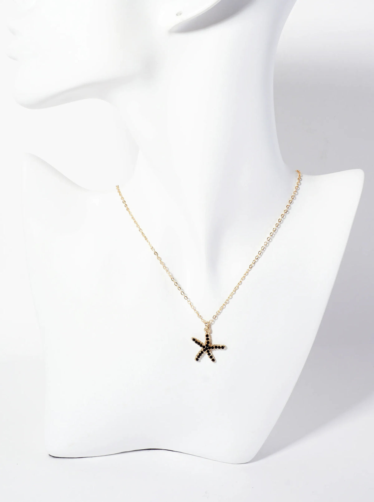 Sea-Life Crystal-Pave 20mm Starfish Pendant Necklace