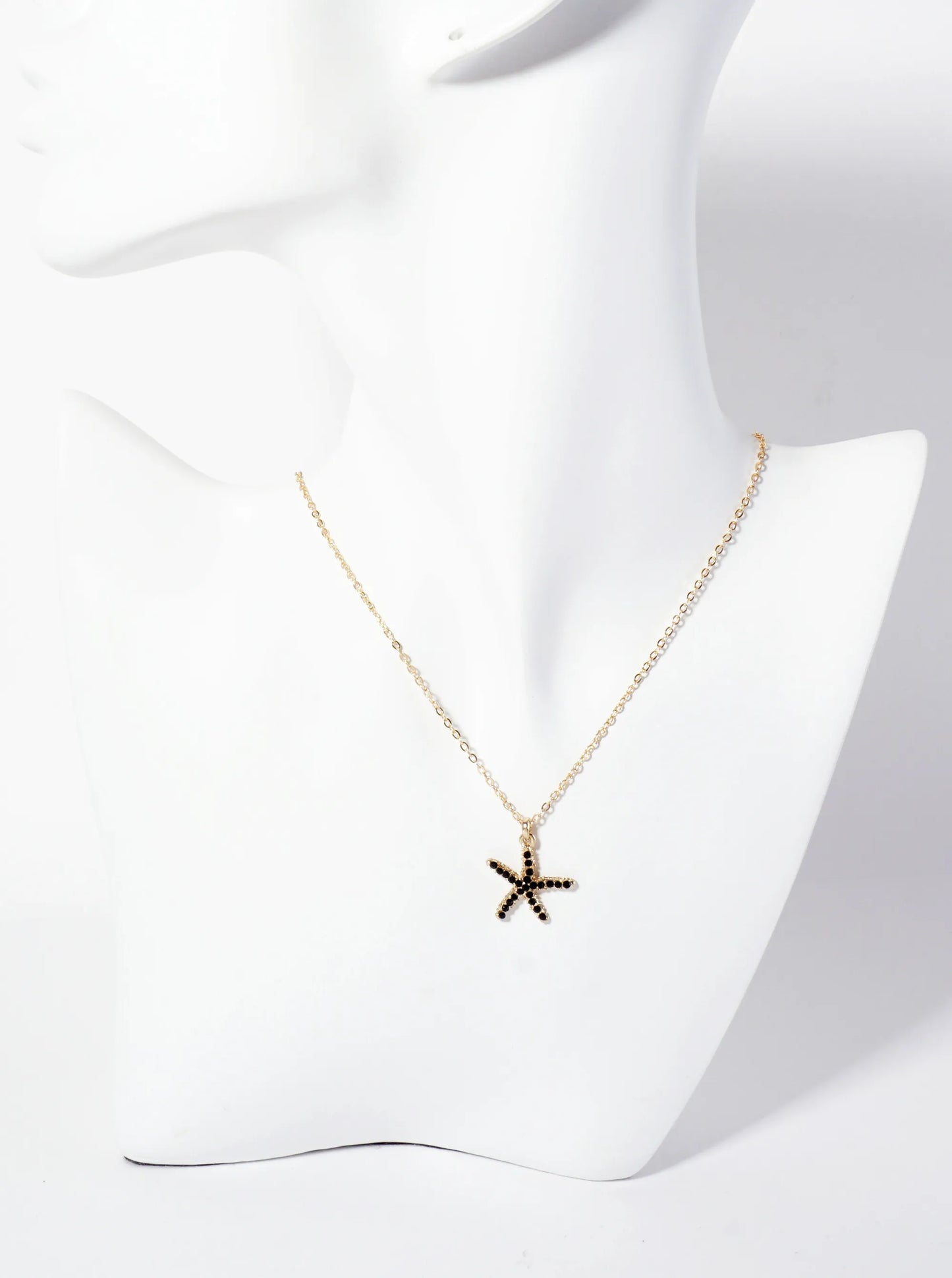 Sea-Life Crystal-Pave 20mm Starfish Pendant Necklace