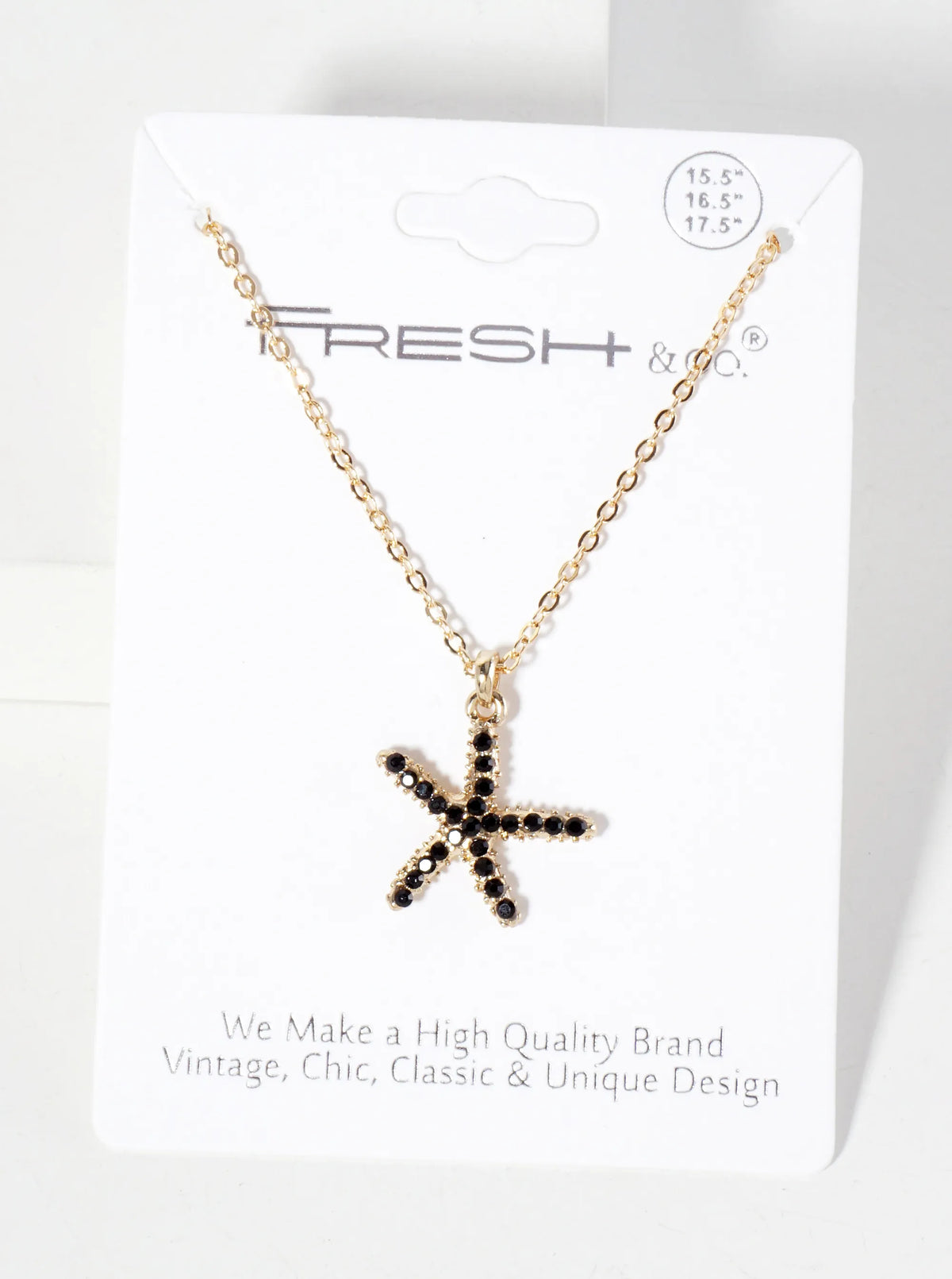 Sea-Life Crystal-Pave 20mm Starfish Pendant Necklace