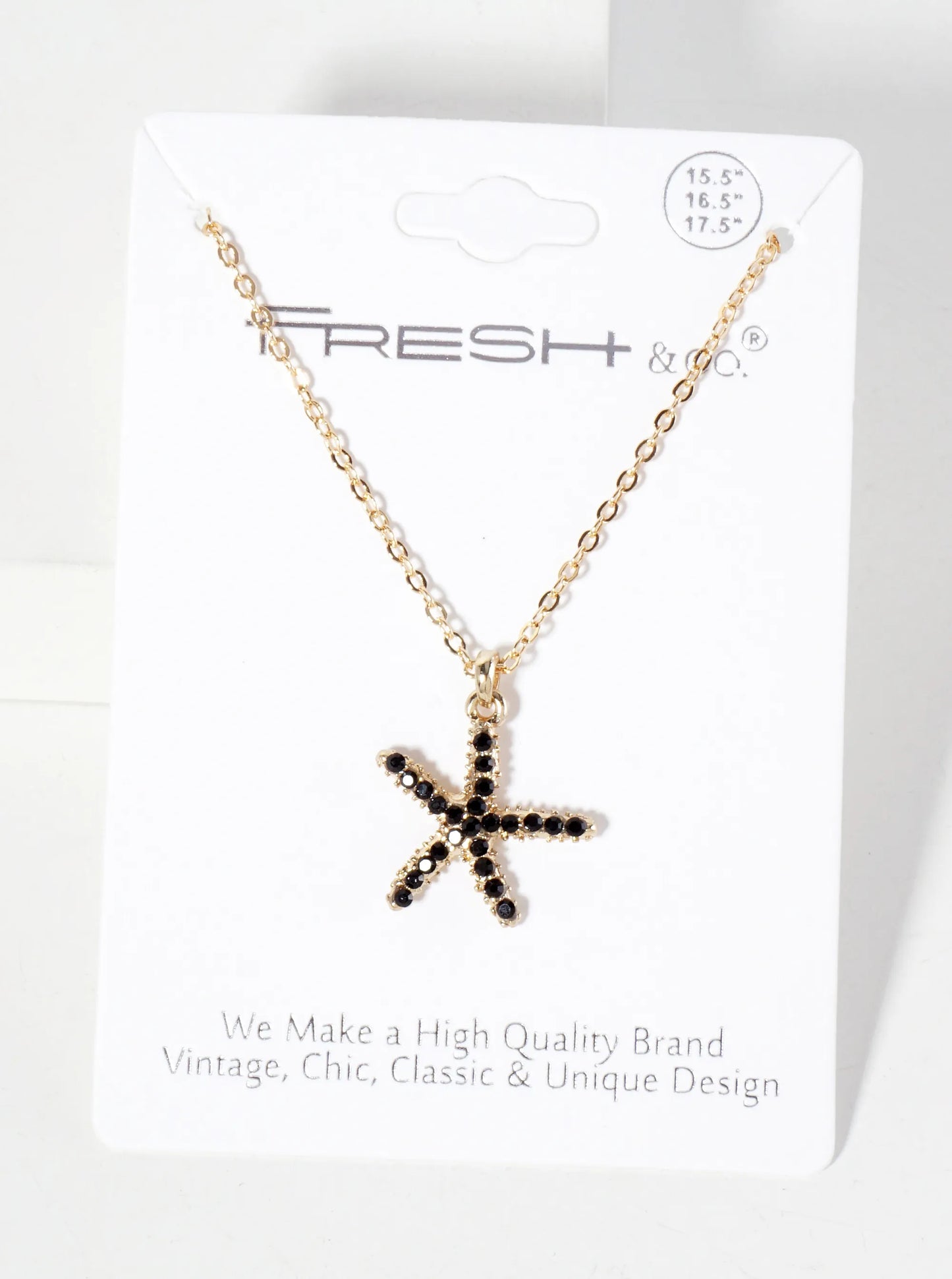 Sea-Life Crystal-Pave 20mm Starfish Pendant Necklace