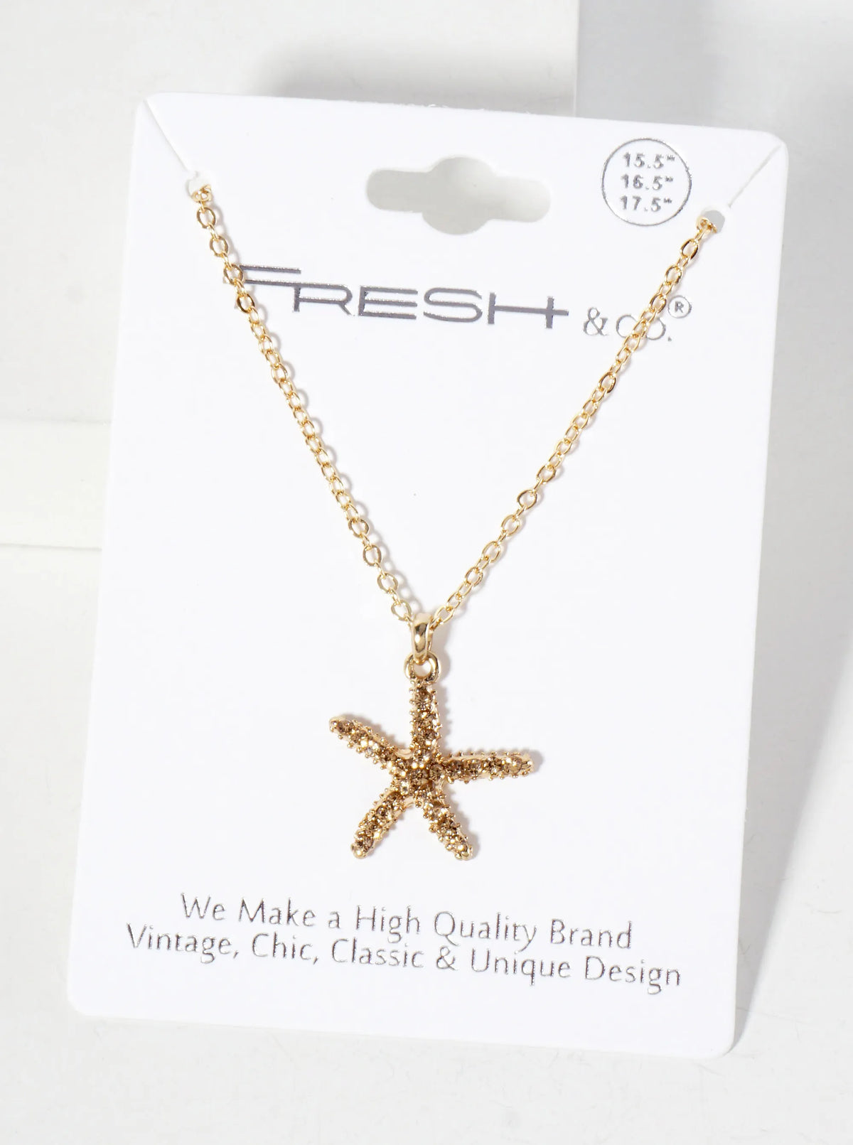 Sea-Life Crystal-Pave 20mm Starfish Pendant Necklace