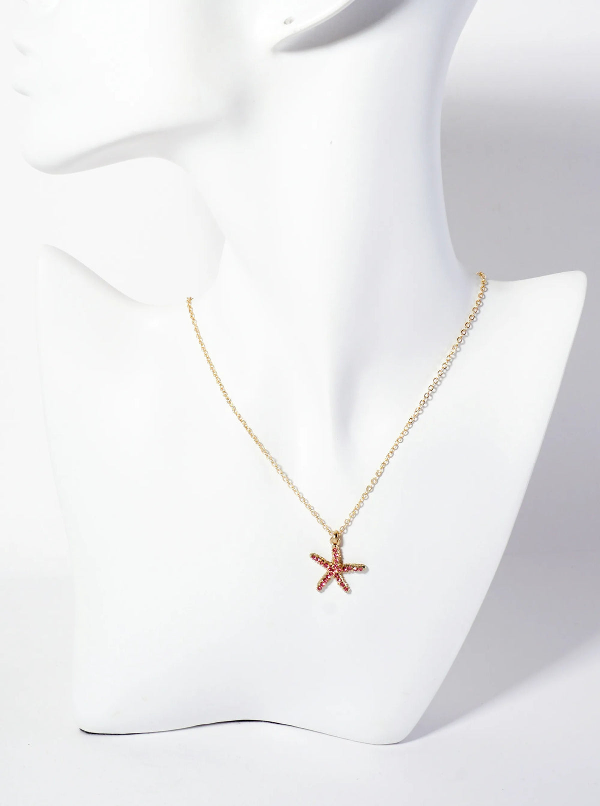 Sea-Life Crystal-Pave 20mm Starfish Pendant Necklace