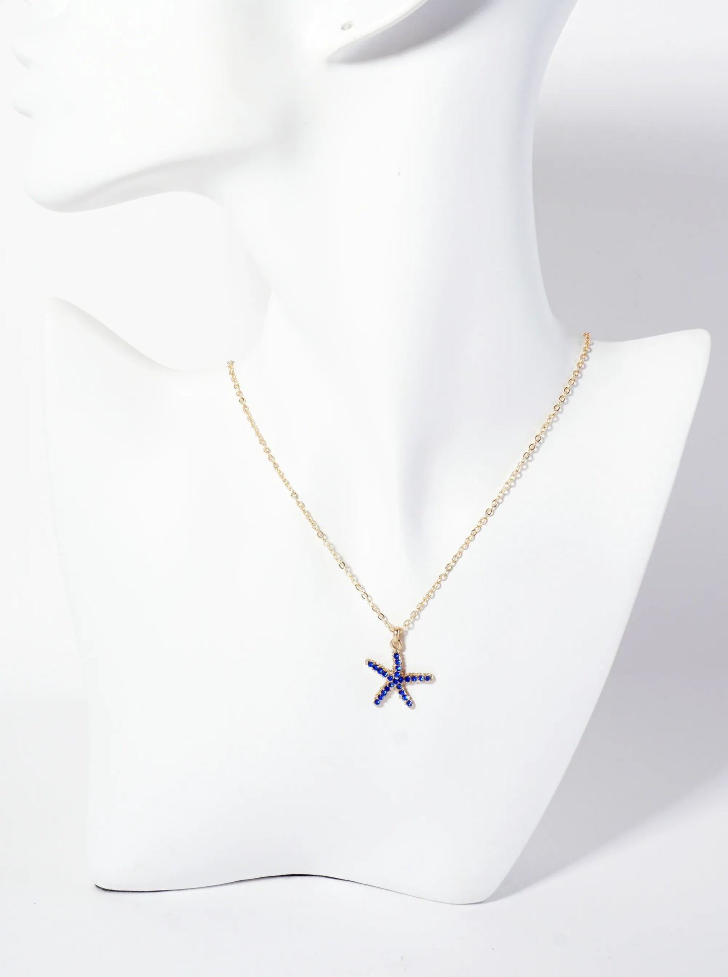 Sea-Life Crystal-Pave 20mm Starfish Pendant Necklace