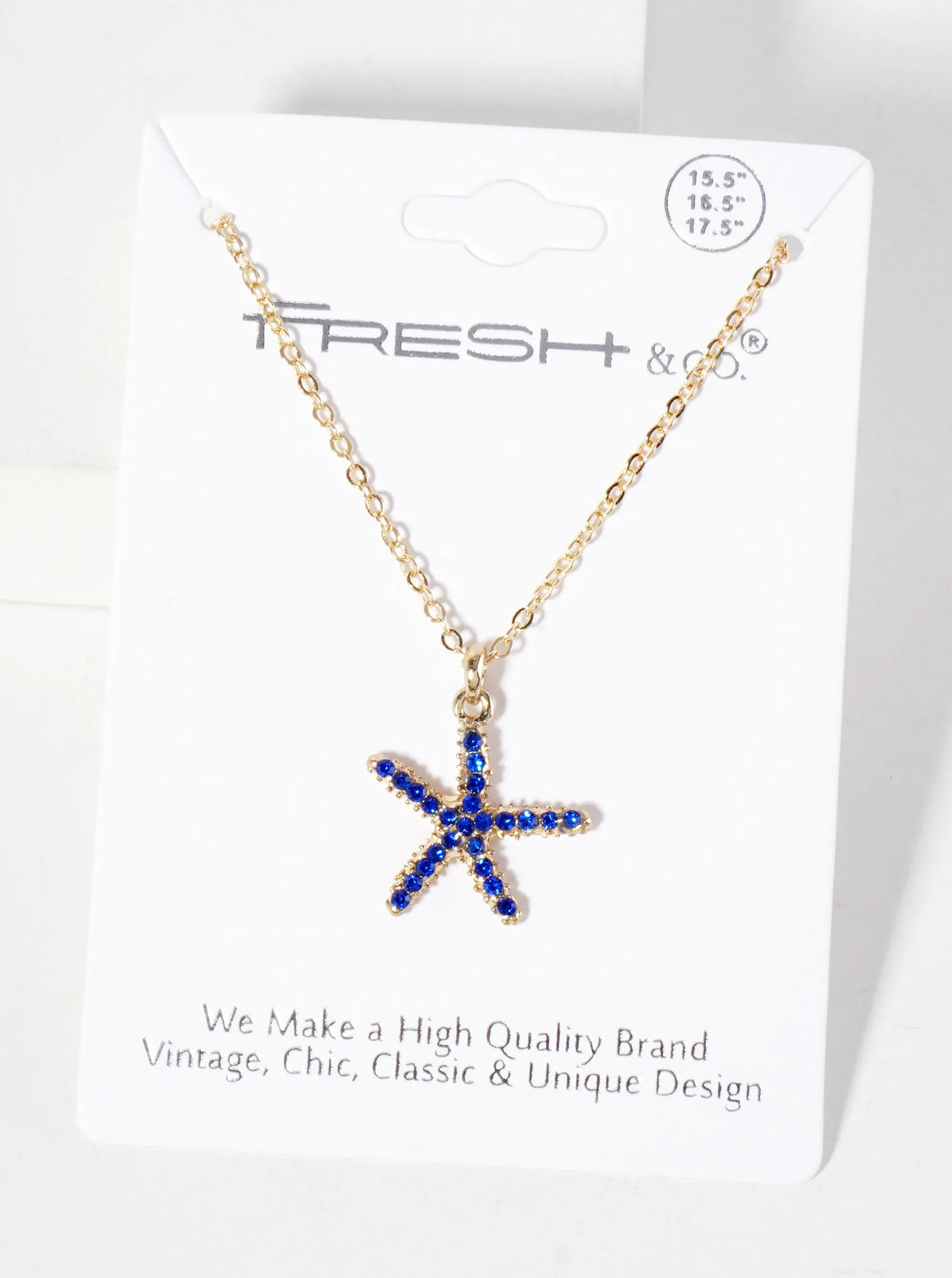 Sea-Life Crystal-Pave 20mm Starfish Pendant Necklace