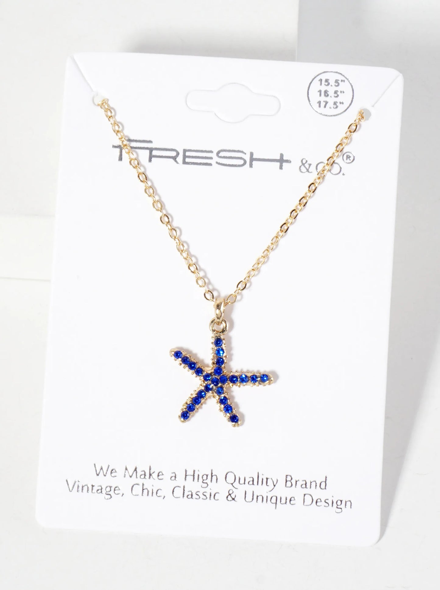 Sea-Life Crystal-Pave 20mm Starfish Pendant Necklace