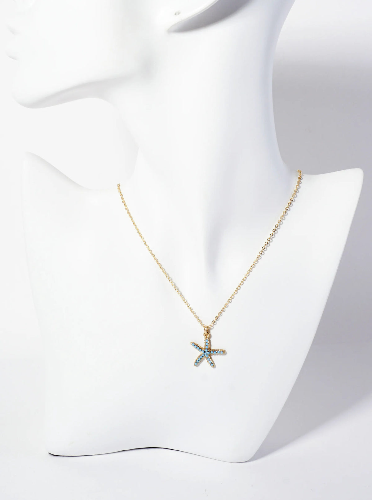 Sea-Life Crystal-Pave 20mm Starfish Pendant Necklace