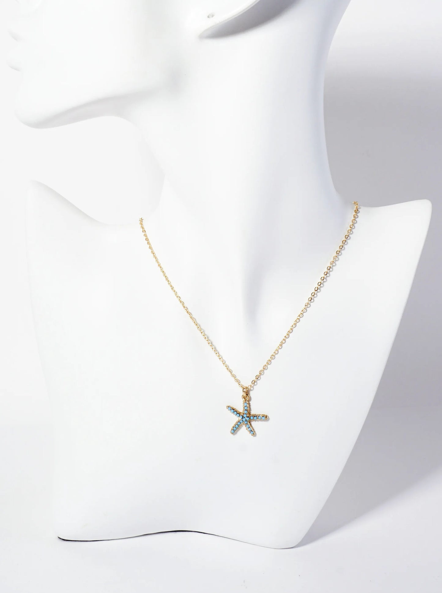Sea-Life Crystal-Pave 20mm Starfish Pendant Necklace