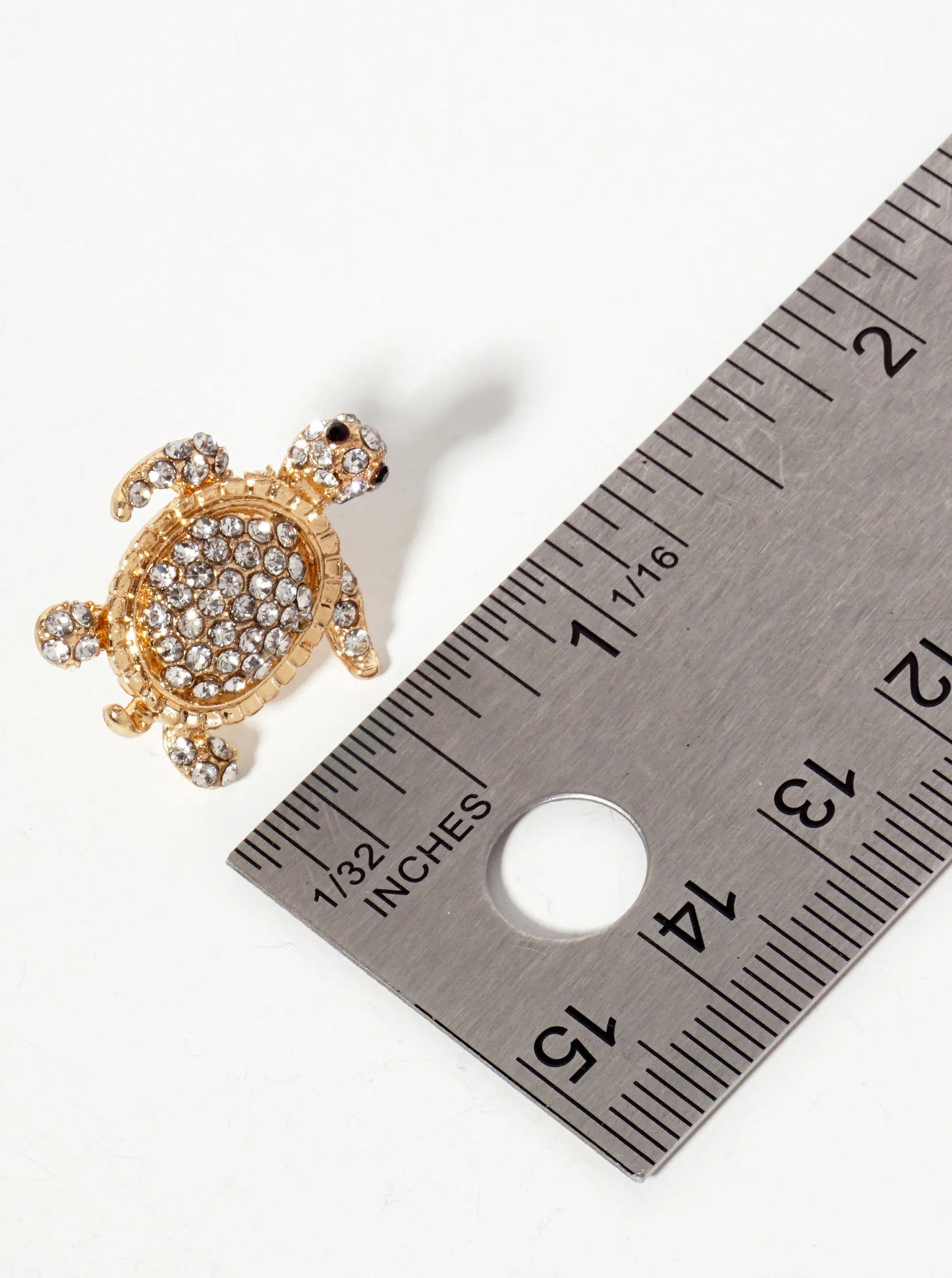 Sea-Life Crystal-Pave Turtle Stud Earrings