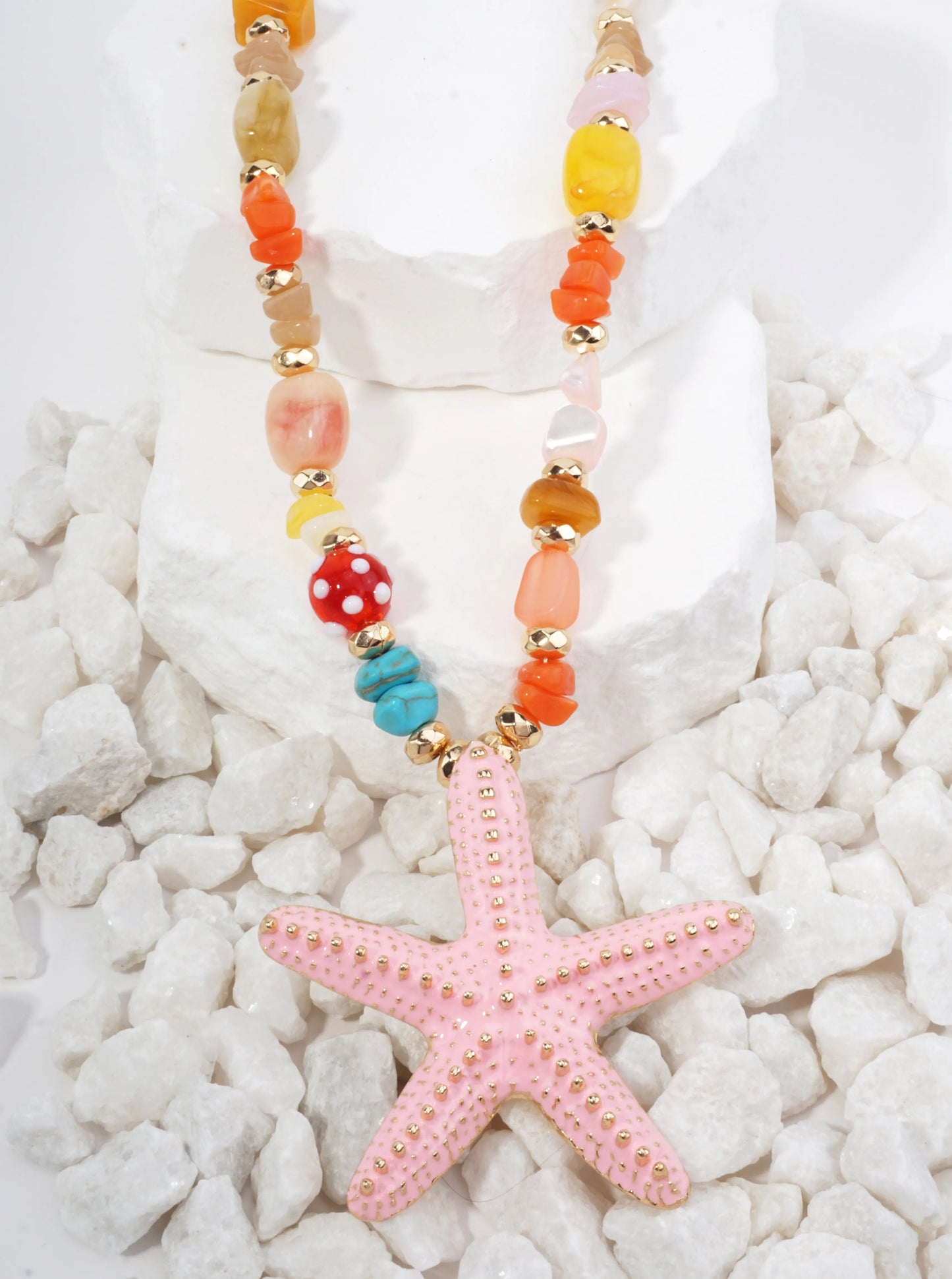 Sea Life Enameled Pendant Necklace Adjustable