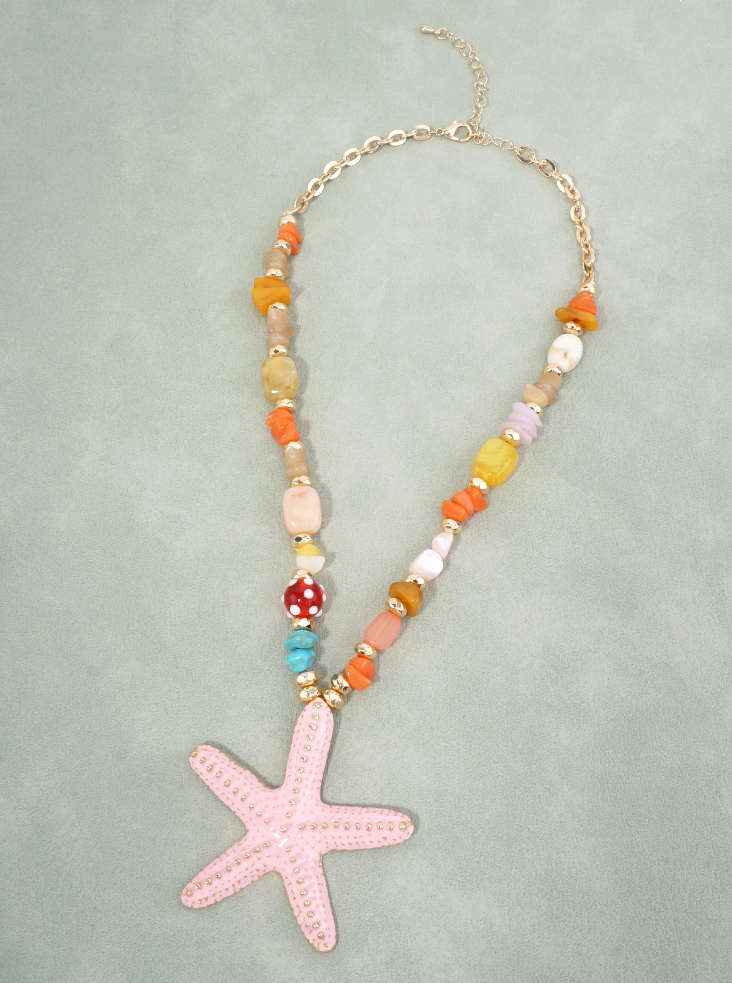 Sea Life Enameled Pendant Necklace Adjustable