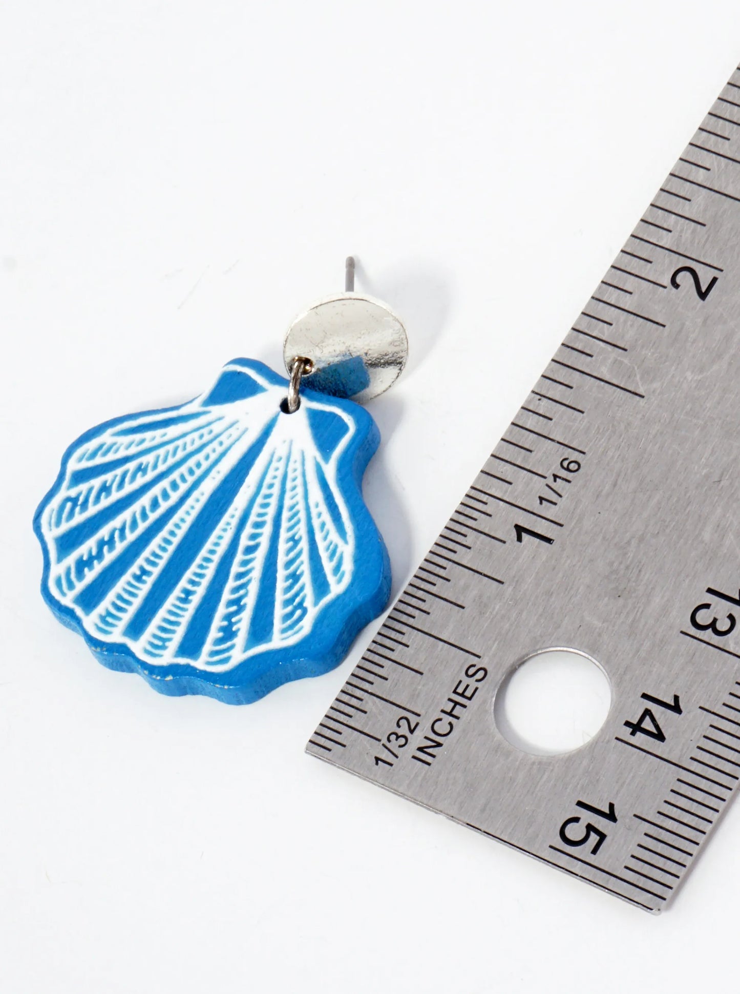 Sea-Life Laser-Cut Wood Seashell Dangle Drop Earrings