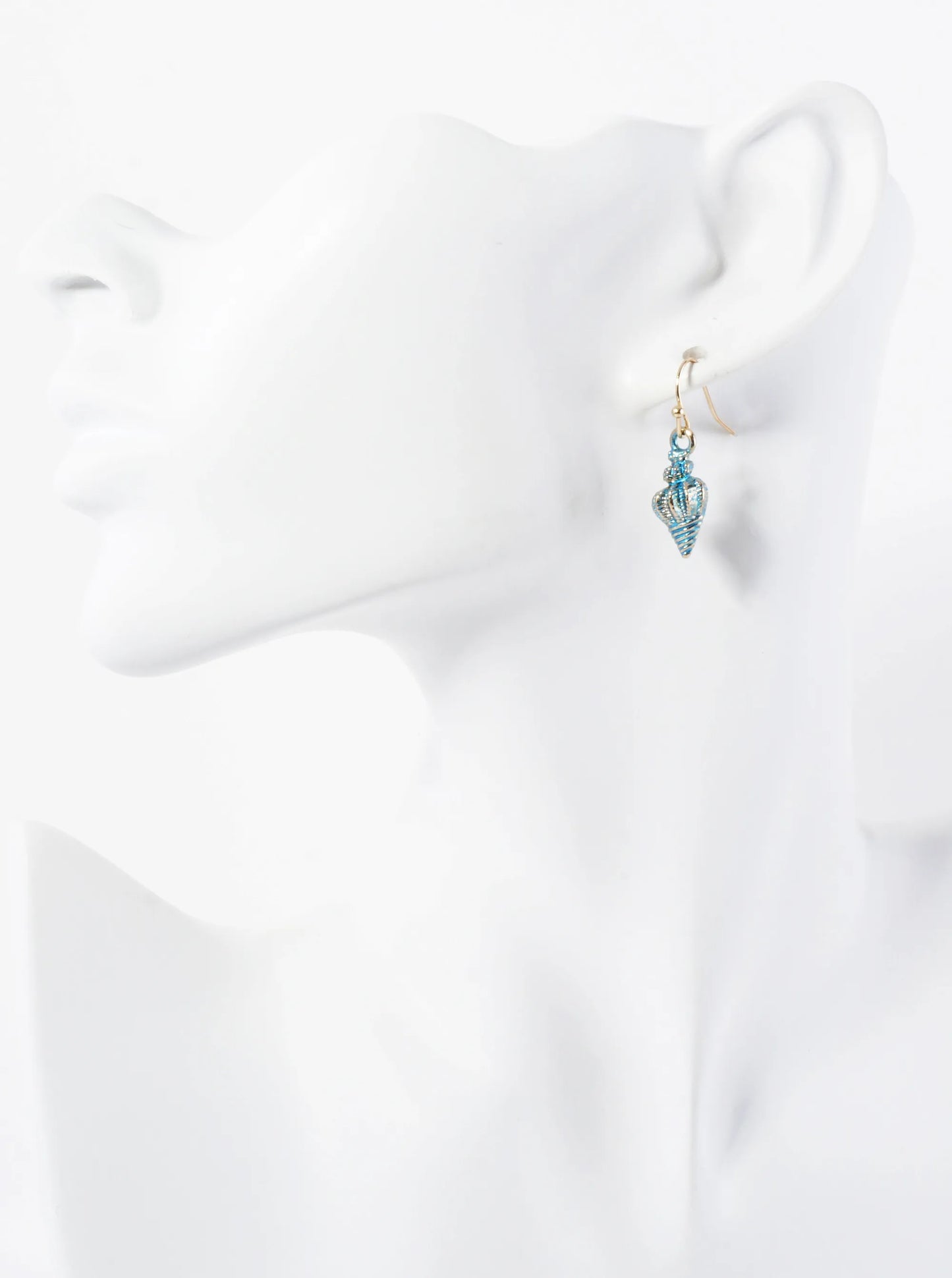 Sea-Life Metal Conch Seashell Drop Dainty Dangle Earrings