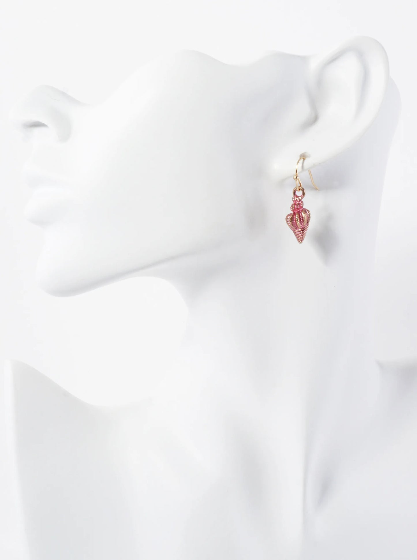 Sea-Life Metal Conch Seashell Drop Dainty Dangle Earrings