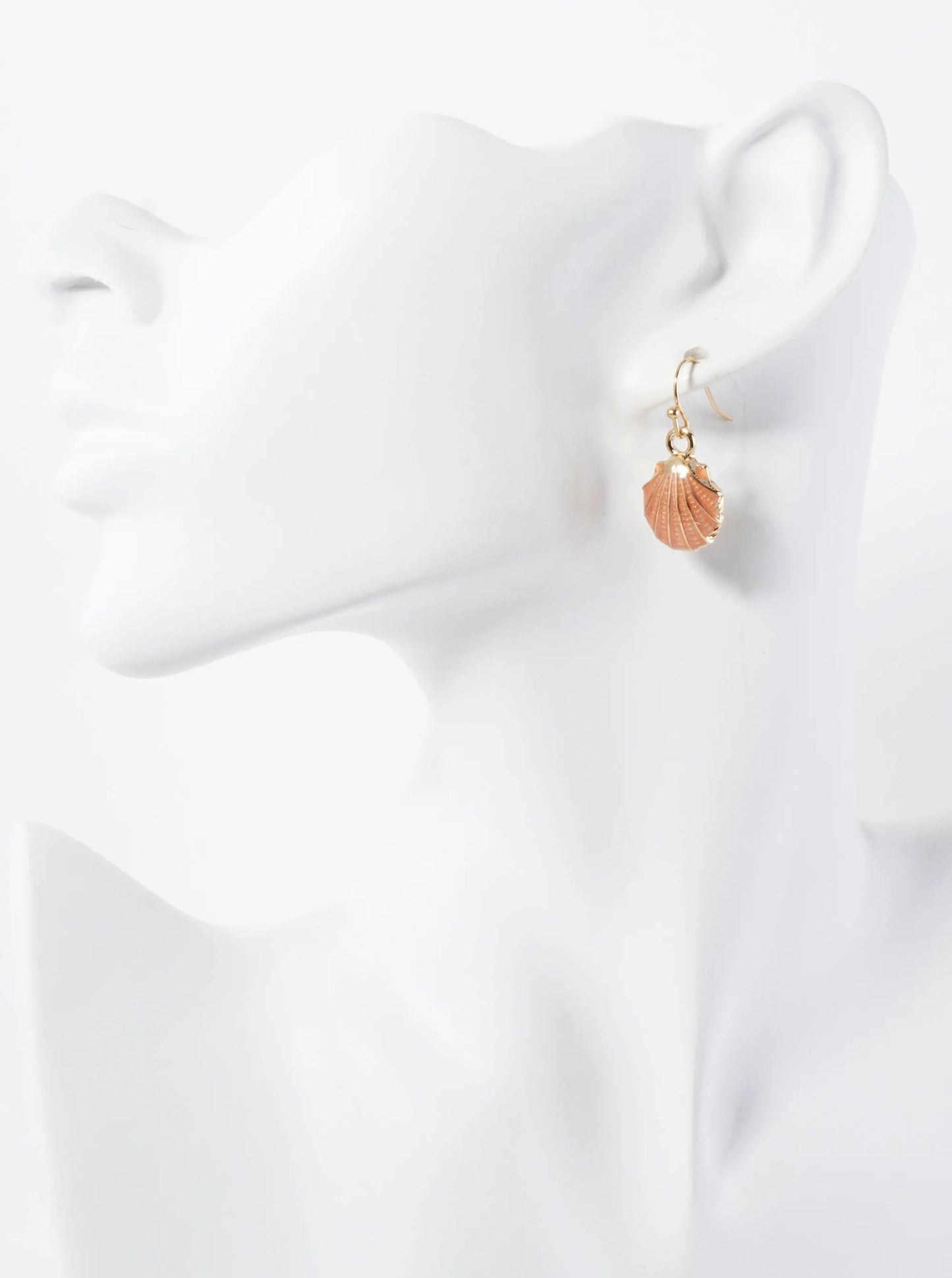 Sea-Life Metal Seashell Drop Dainty Dangle Earrings