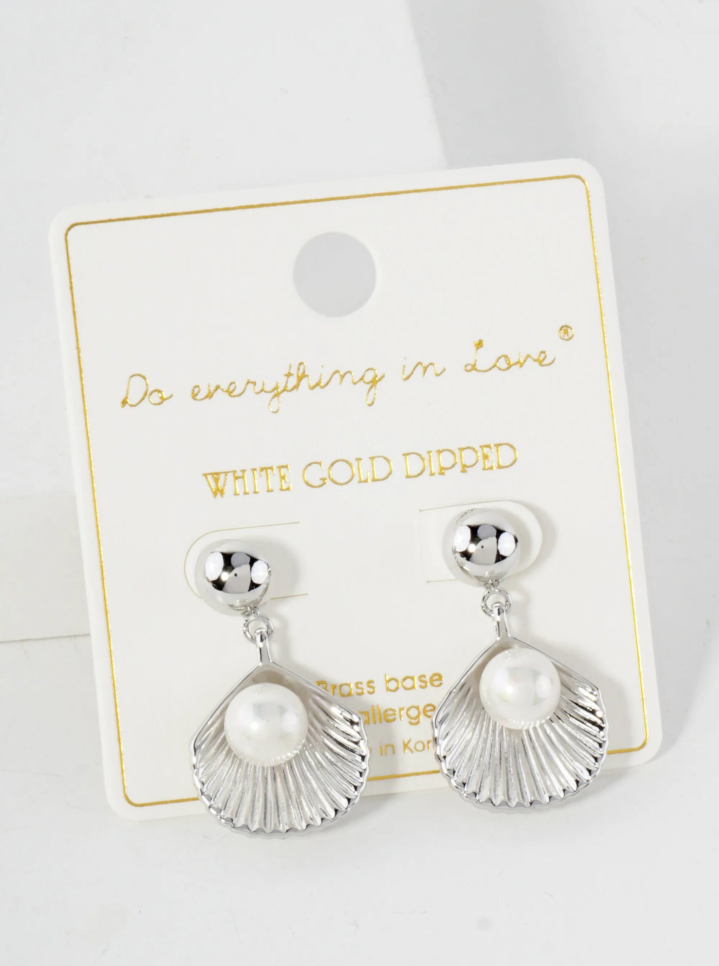Sea-Life Pearl-Accented Shell 14K-Gold-Dipped Dangle Earrings
