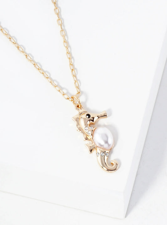 Sea-Life Seahorse Pendant 16-inch Necklace