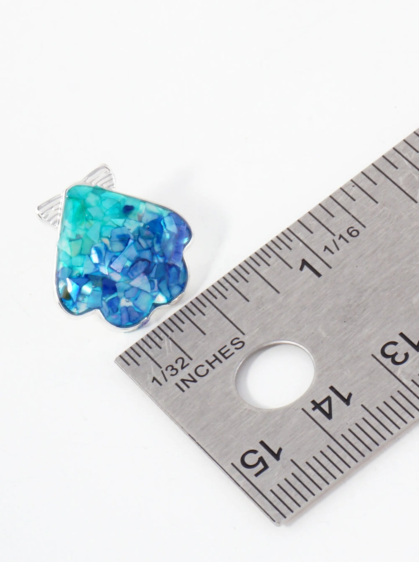 Sea-Life Seaside Shimmer Ombre Resin Shell-Shaped Post Earrings