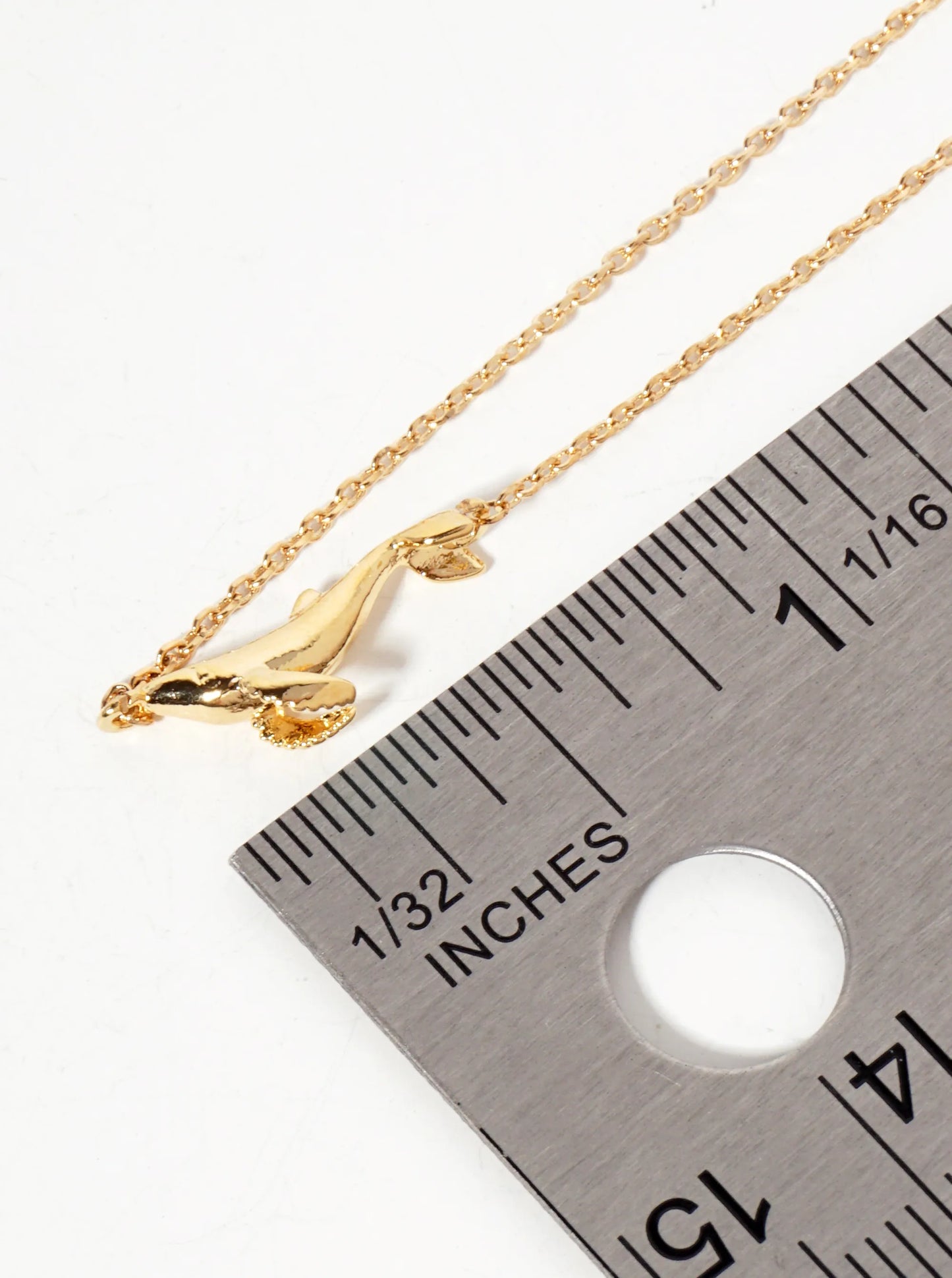 Sea-Life-Theme Free-as-the-Ocean Whale Pendant 18K-Gold-Dipped Necklace