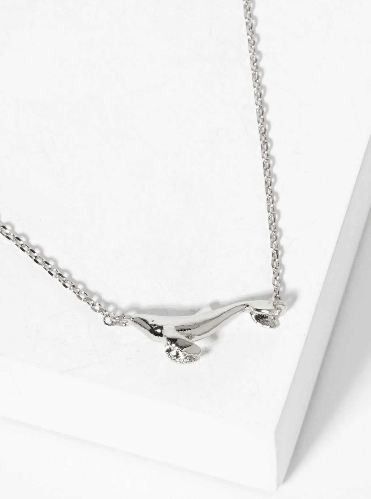 Sea-Life-Theme Free-as-the-Ocean Whale Pendant 18K-Gold-Dipped Necklace