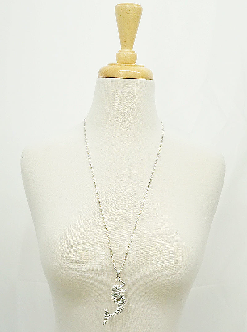 Sea Life Theme Mermaid Pendant Long Necklace