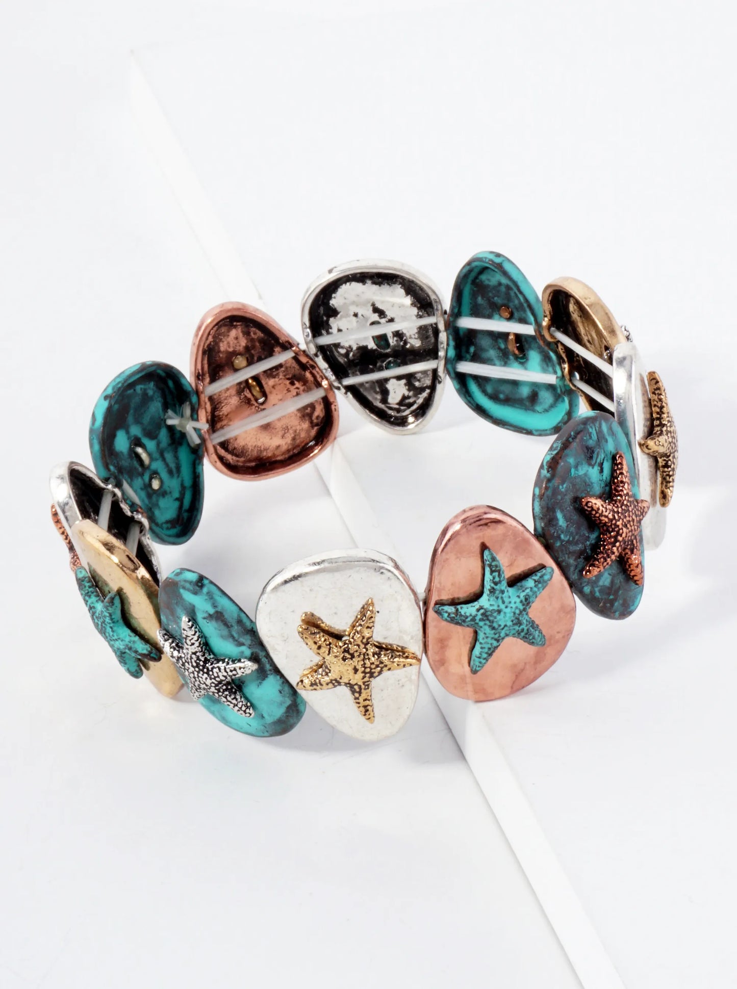 Sea-Life-Theme Teardrop Starfish Stretch Bracelet