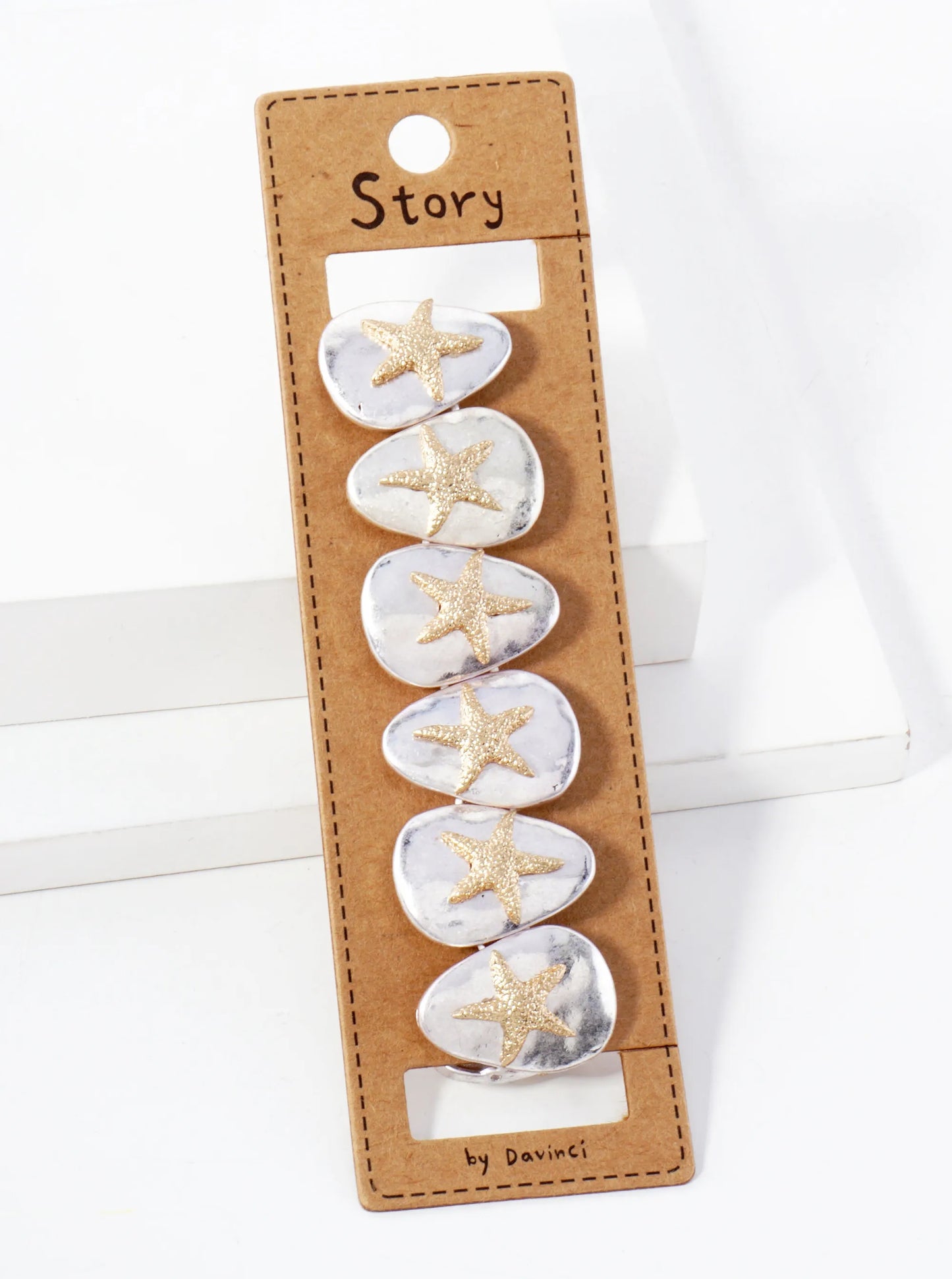 Sea-Life-Theme Teardrop Starfish Stretch Bracelet