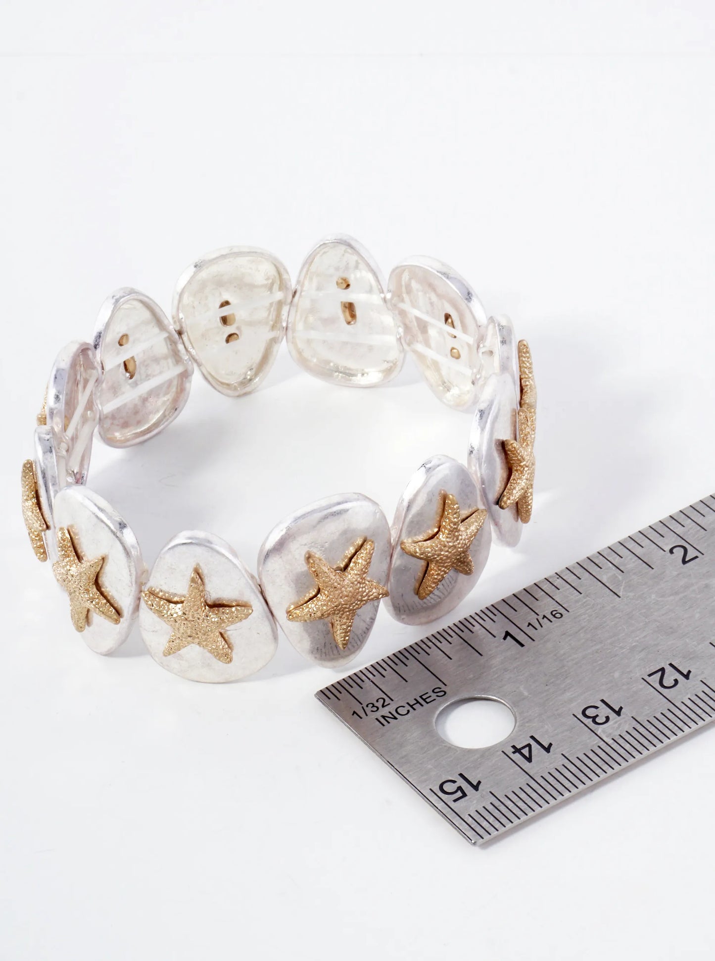 Sea-Life-Theme Teardrop Starfish Stretch Bracelet
