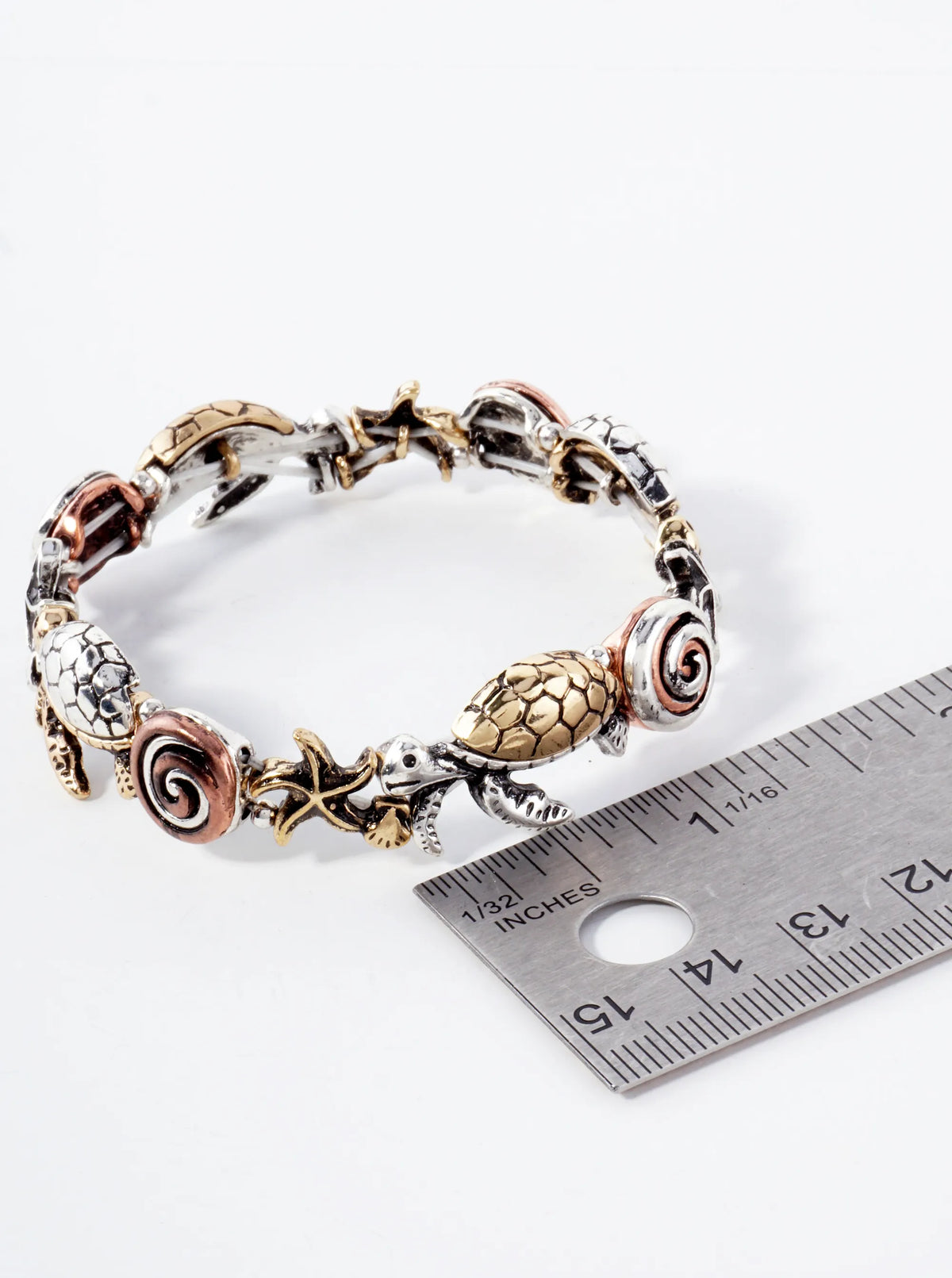 Sea-Life-Theme Turtle Starfish Stretch Bracelet