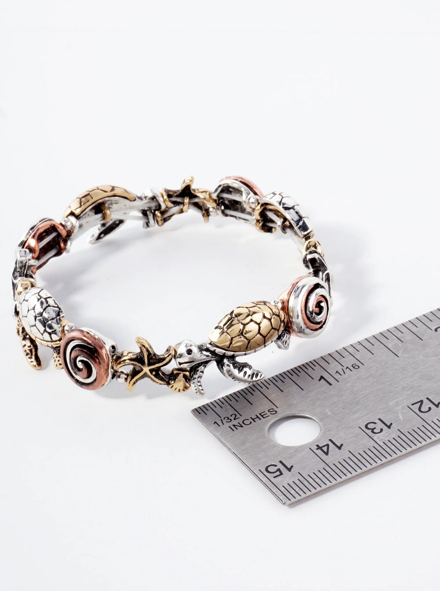 Sea-Life-Theme Turtle Starfish Stretch Bracelet