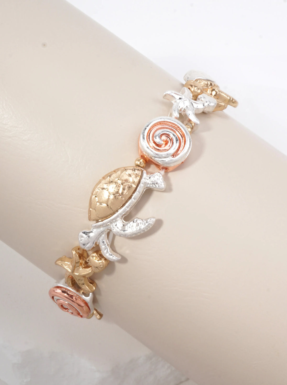 Sea-Life-Theme Turtle Starfish Stretch Bracelet