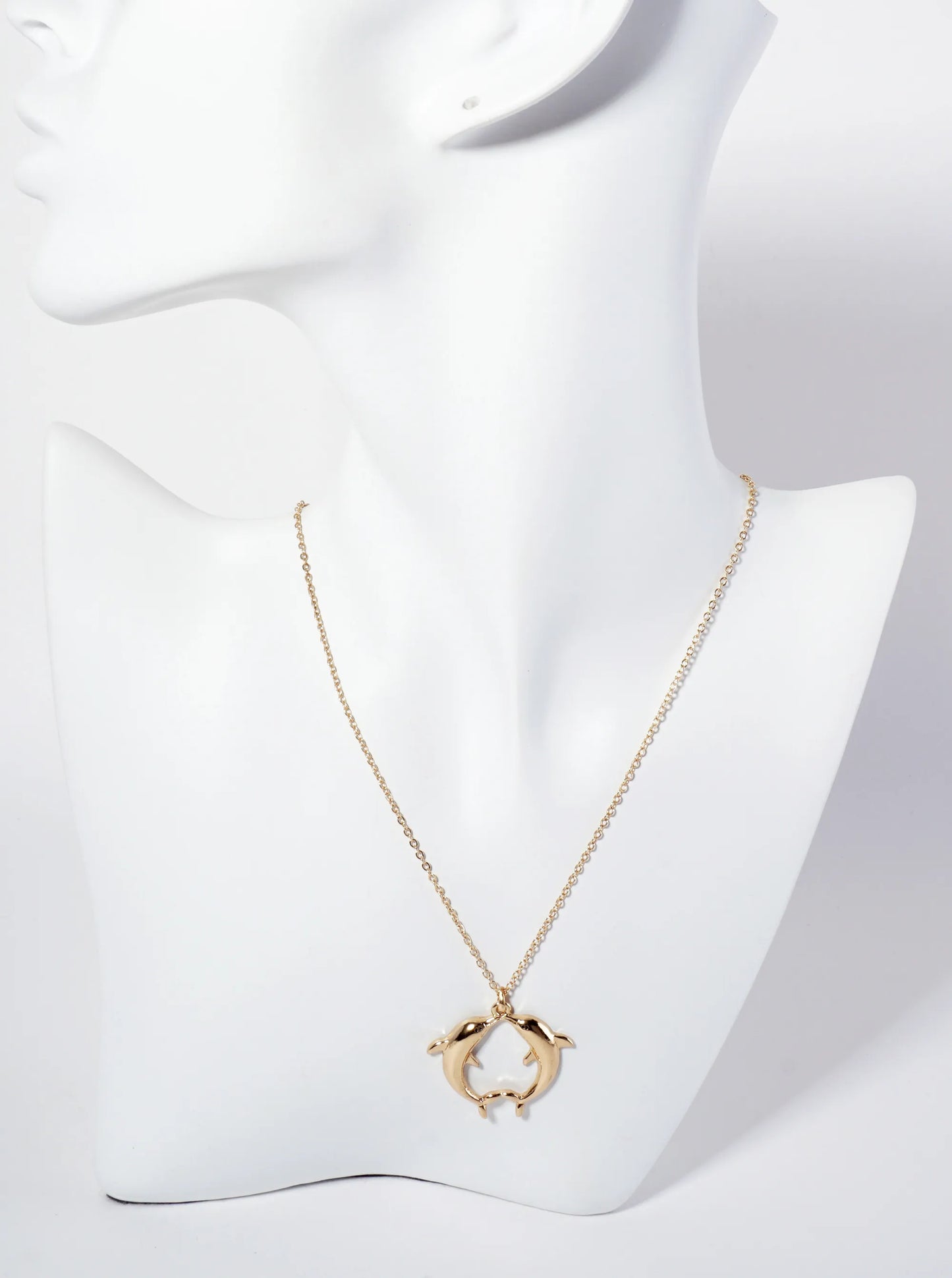 Sea-Life Two Dolphins Kissing Pendant Necklace